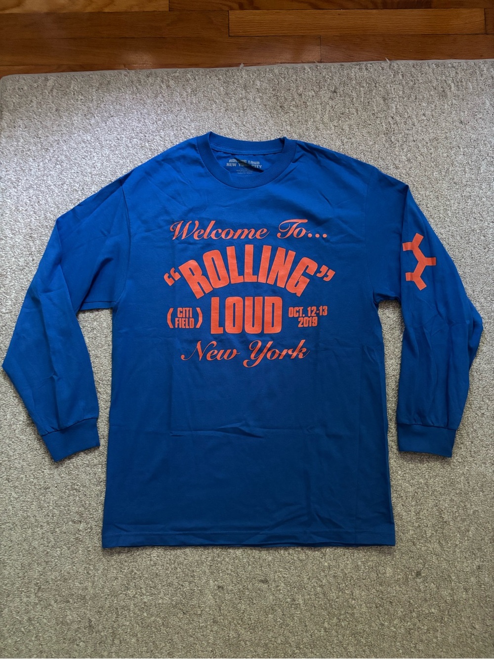 Rolling Loud 2019 New York Blue Longsleeve with Orange Print